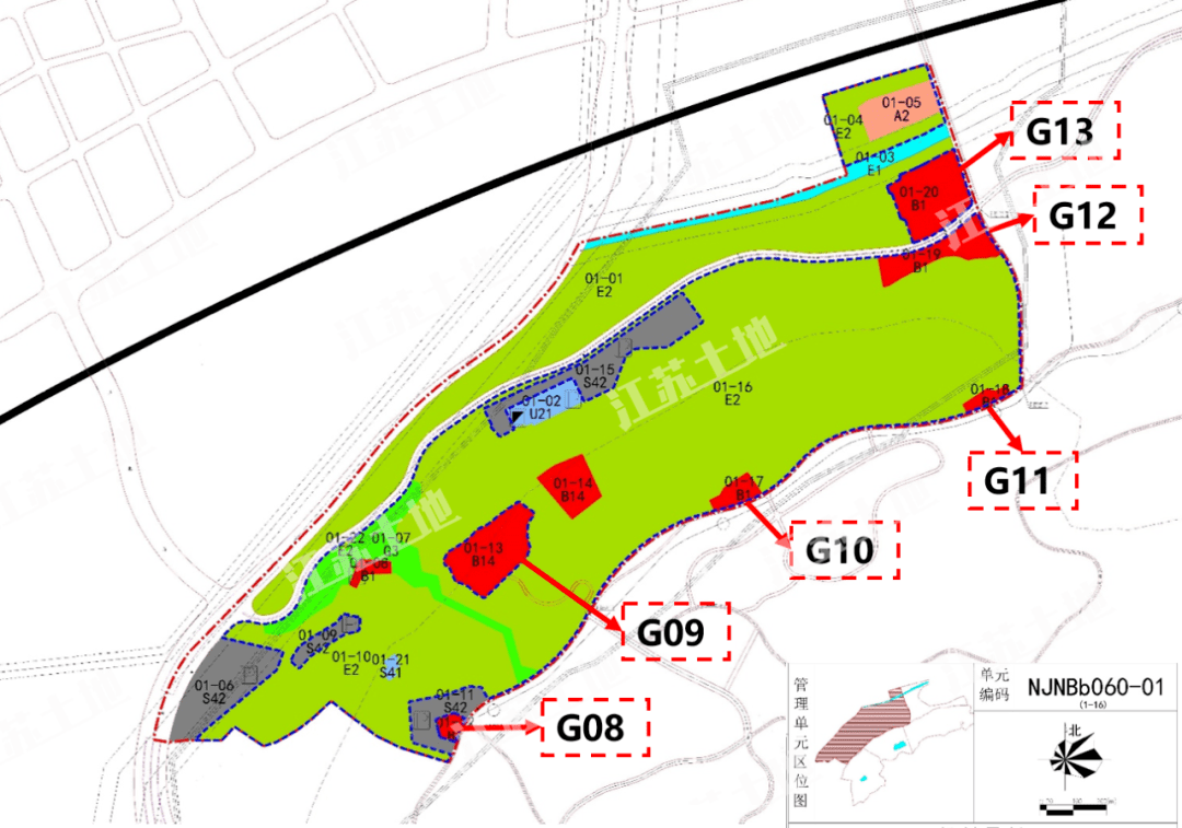 江宁区汤山街道省园博园01-20地块) 位于江苏省园博园njnbb060-01规划