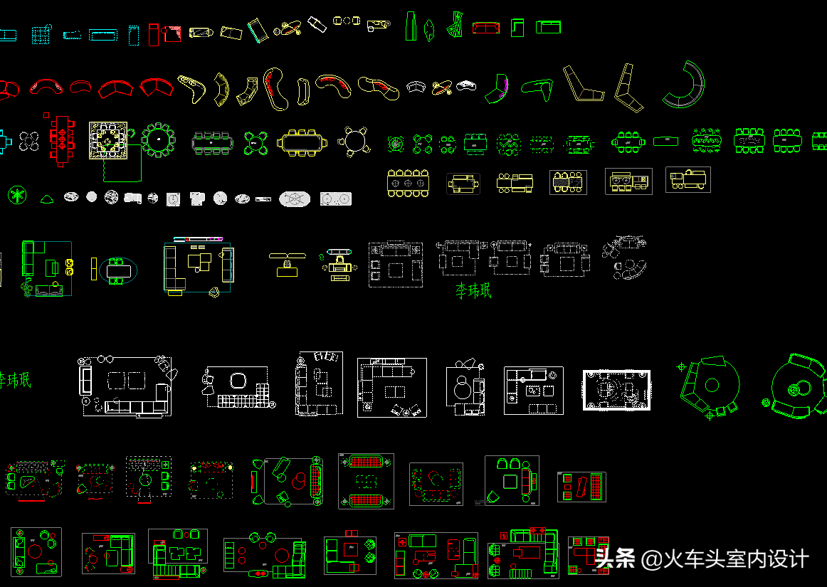 2021花西平面优化cad专用图库单体模型意大利家具模型