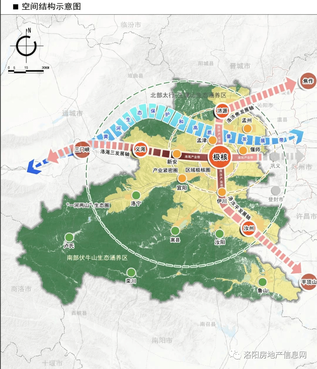 所有县级城市的1小时交通圈,覆盖中原城市群核心发展区的2小时交通圈