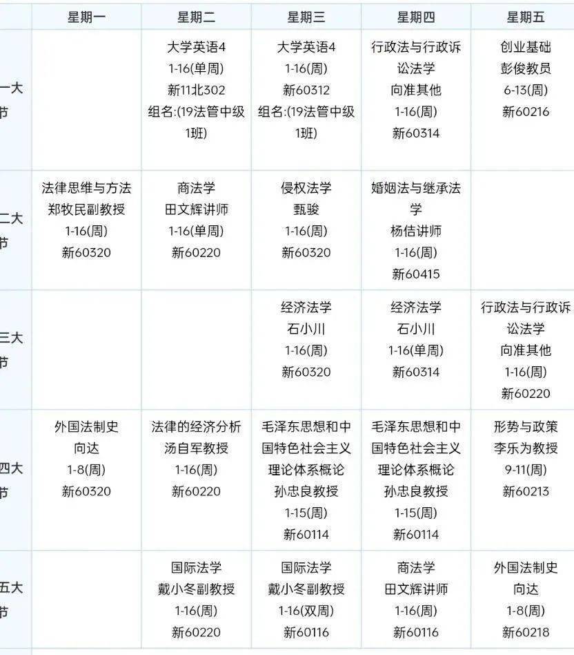 看到课表,我