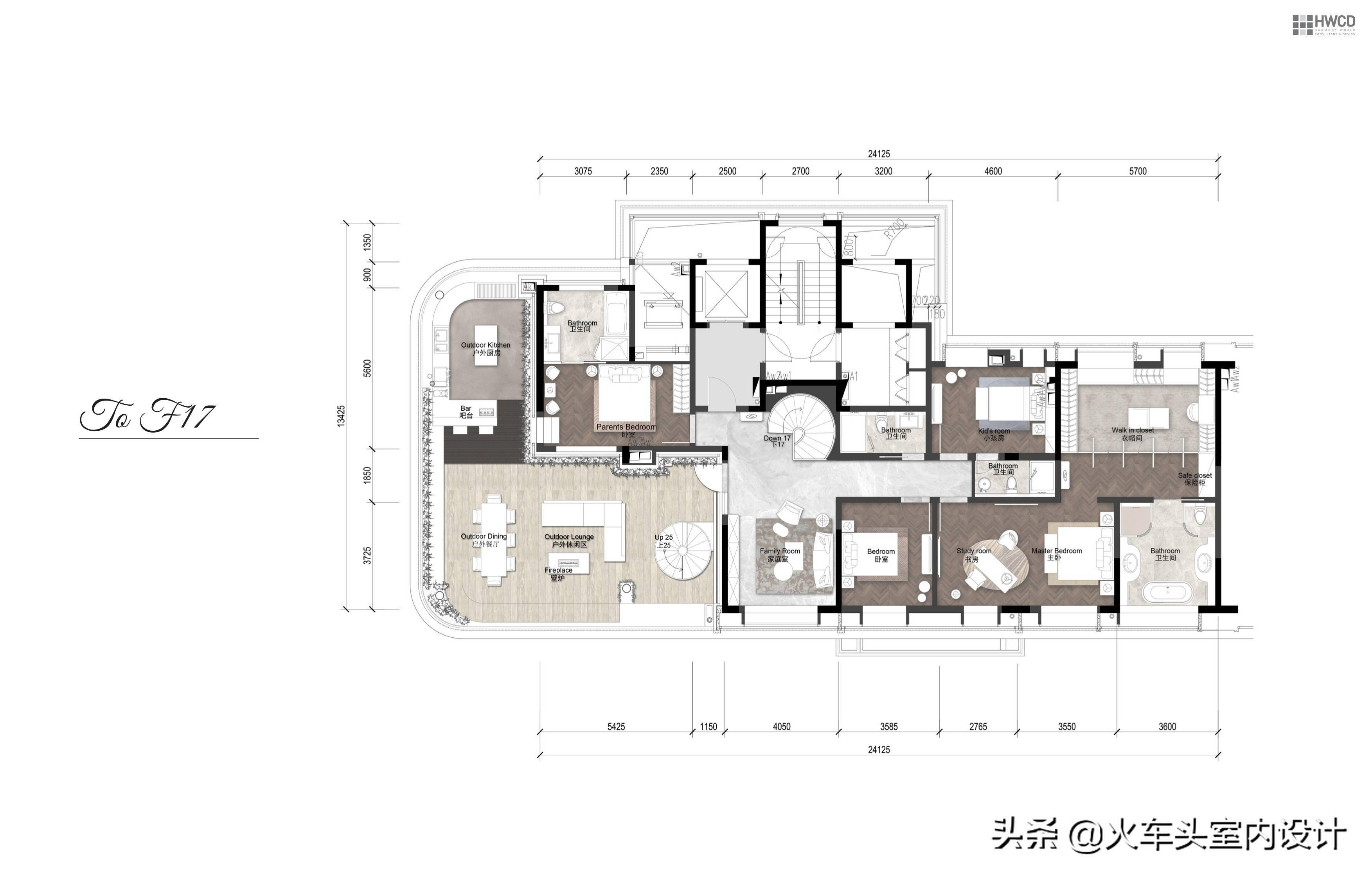 hwcd设计上海绿地顶层复式豪宅设计