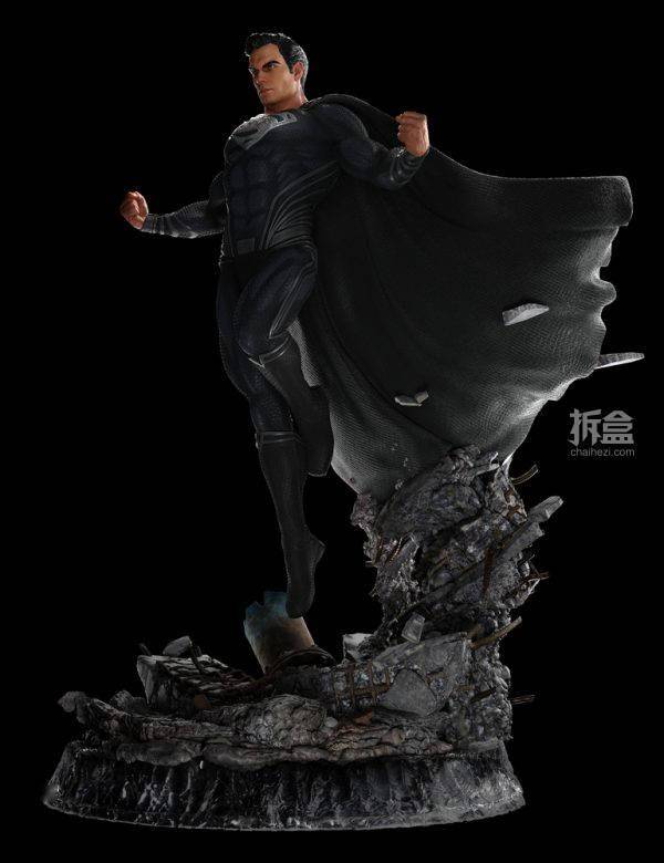 weta扎导版正义联盟超人superman黑色套装14雕像