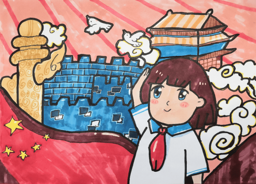 建党百年的绘画活动学校开展"党是太阳我是花"金牛区人北实验小学祝福
