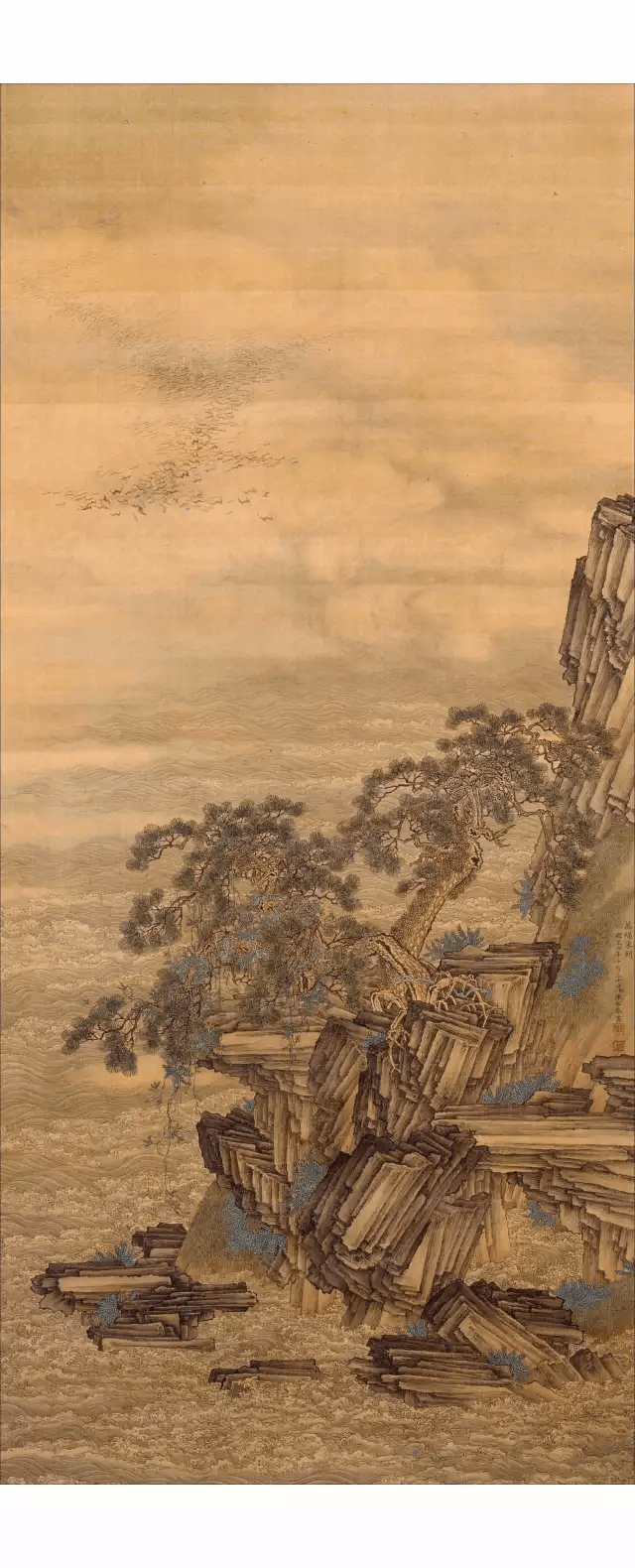 如说吴道子画大同殿壁上的江水,"终夜有声";许道宁画水,使一轴山水画