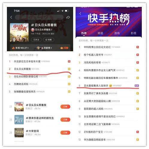 日头日头照着我安徽卫视持续热播话题排名快手热搜榜top6