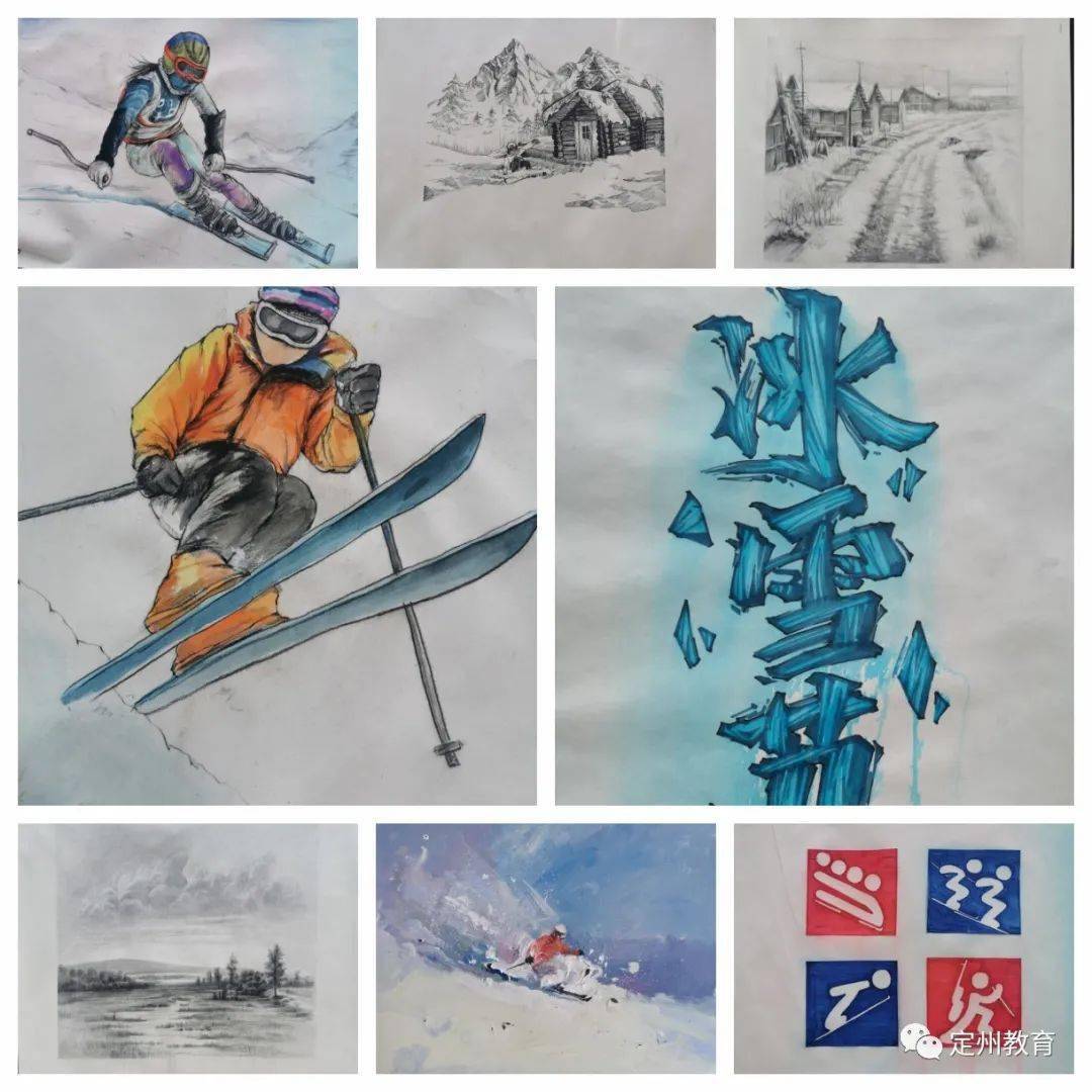 服务北京冬奥,助力北京冬奥,举办冰雪运动主题书画展,自4月22日起,在
