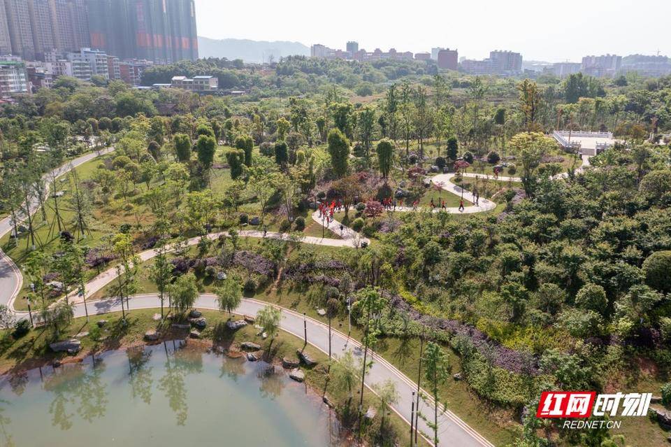 图为祁东县黄花公园一角.