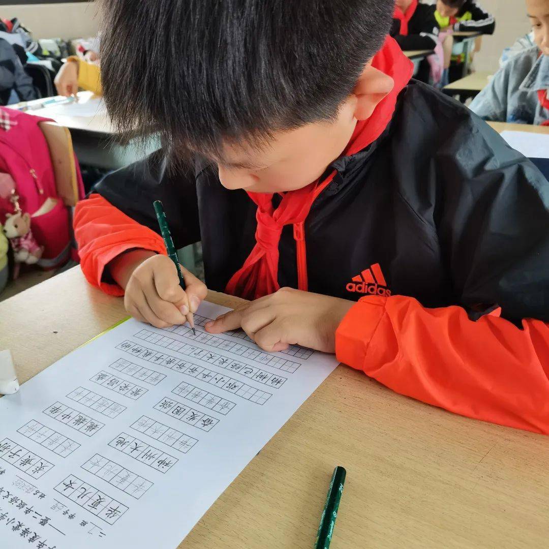 三好海棠娃红星向党落笔生花海棠小学一二年级语文写字竞赛