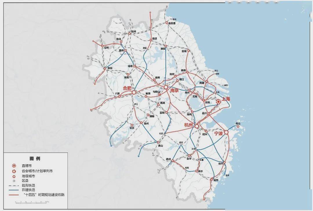 长三角城市群轨道交通批复,运营和十四五规划情况