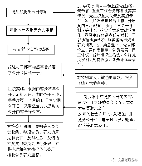 小微权力解读范坝镇阳光村务三公开流程图