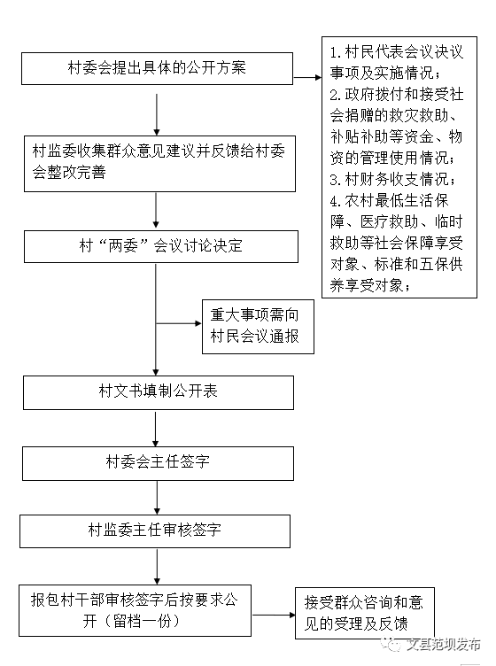 小微权力解读范坝镇阳光村务三公开流程图