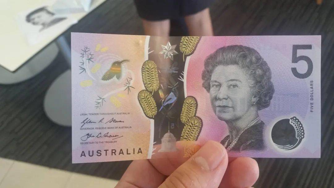 大家现在检查一下自己的钱包,看看是否有5澳元纸币.