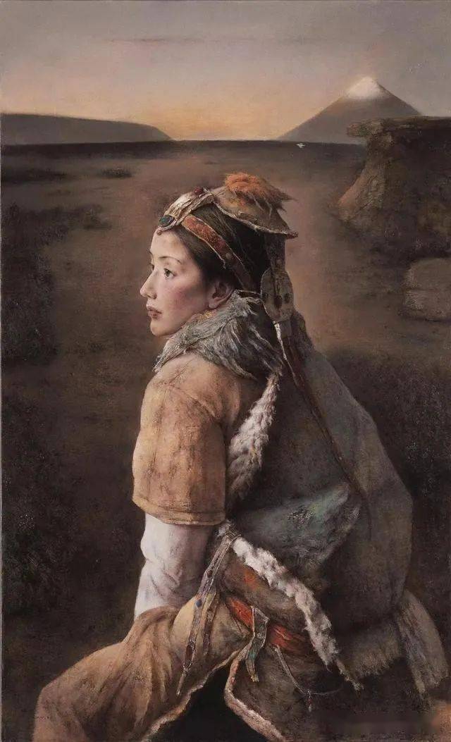 青年艺术家唐伟民油画中的藏族少女