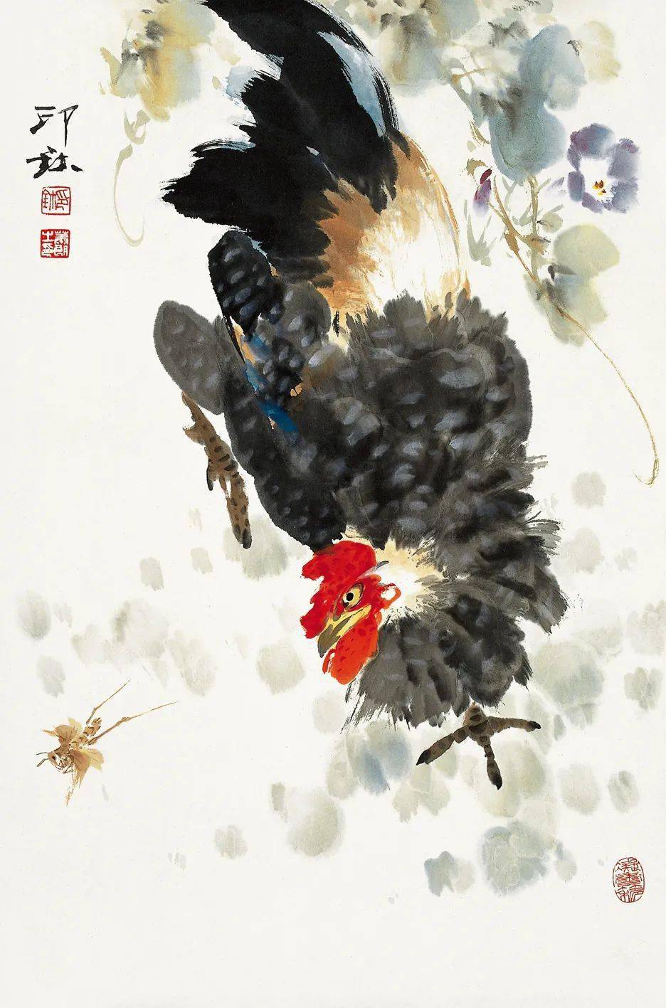 萧朗画鸡:雄鸡赳赳, 母鸡柔柔