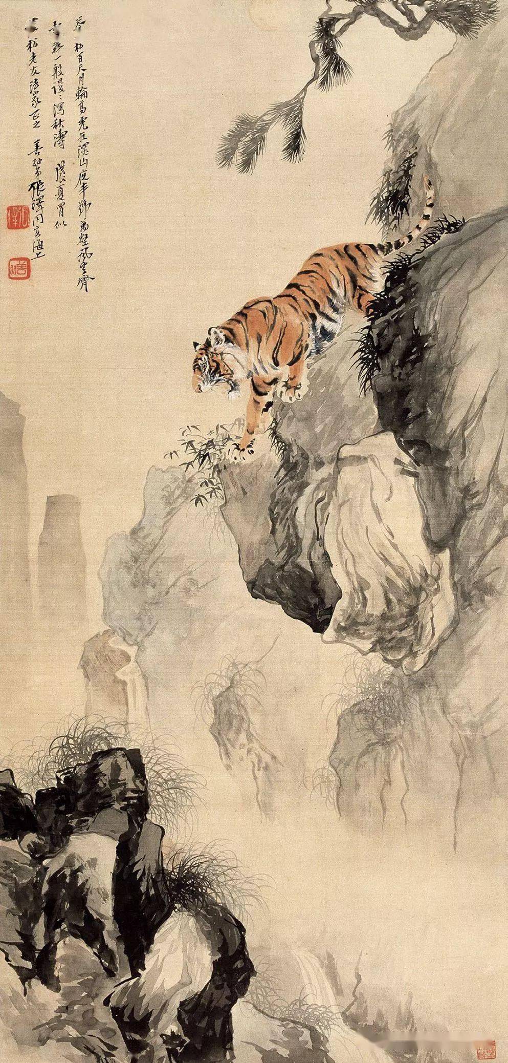 张善孖:中国画虎第一人,张大千为他立誓不画虎!(100副