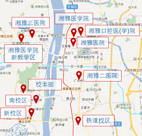 中南大学三大校区 十几个教学点 横跨湘江,遍布星城 想逛一圈学校?