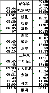 黑河最新铁路列车时刻表出炉6月25日零时起实行K