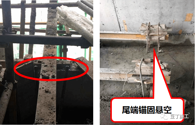 悬挑架连墙件仅连接内排杆,悬挑工字钢采用现场对接焊接长.