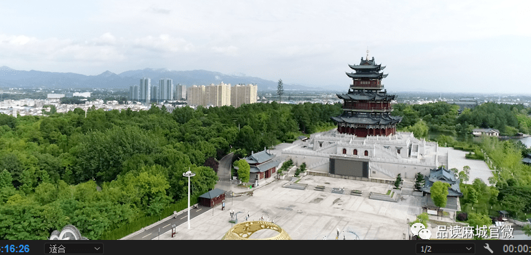 孝善楼上空航拍麻城实景