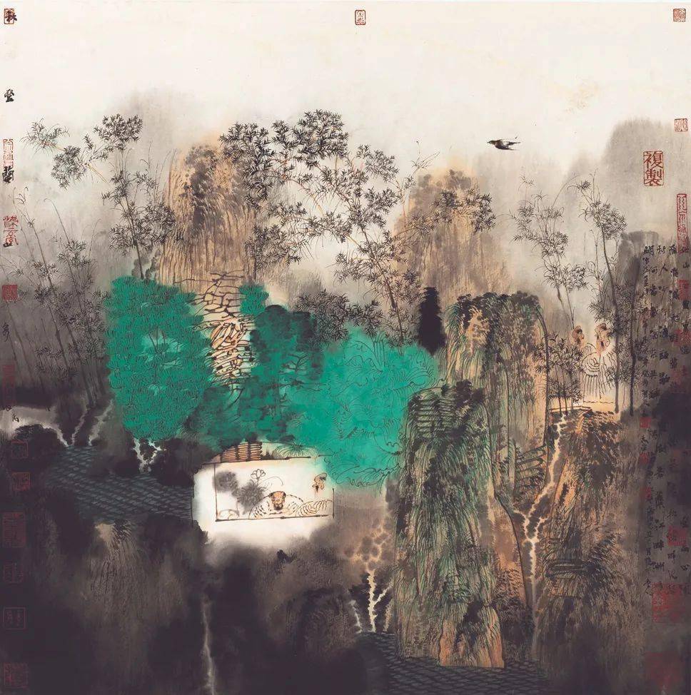 卢禹舜作品尺寸:136cm × 68cm(芬芳斗艳)中国国家画院专职画家,书法