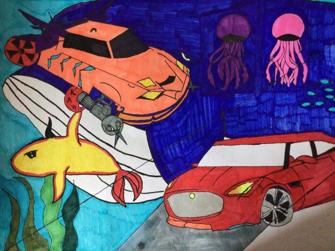 走进北京实验小学,上千名孩子用画笔绘出梦想车!_汽车