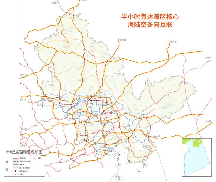 惠州未来15年城市空间结构拟定 2035年规划常住人口850万