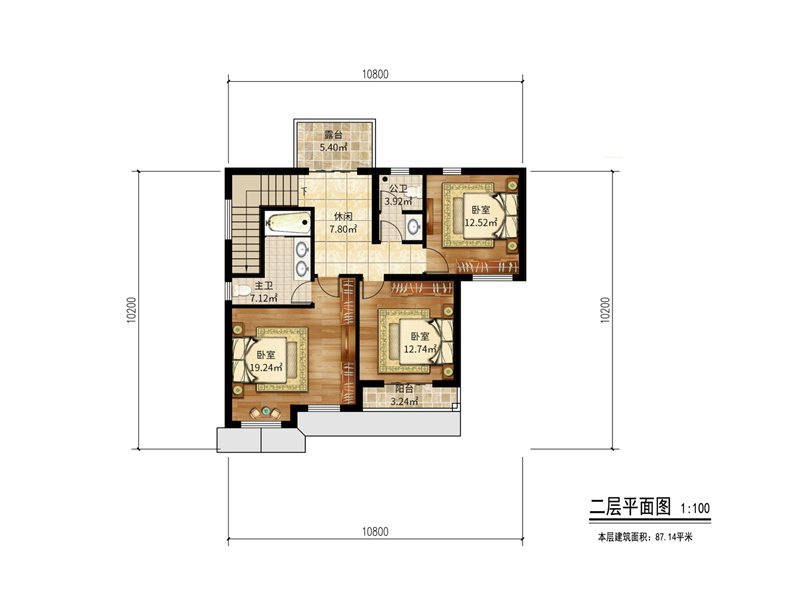 这款小户型别墅是经典的小清新农村小洋房,外观造型别致,大气实用