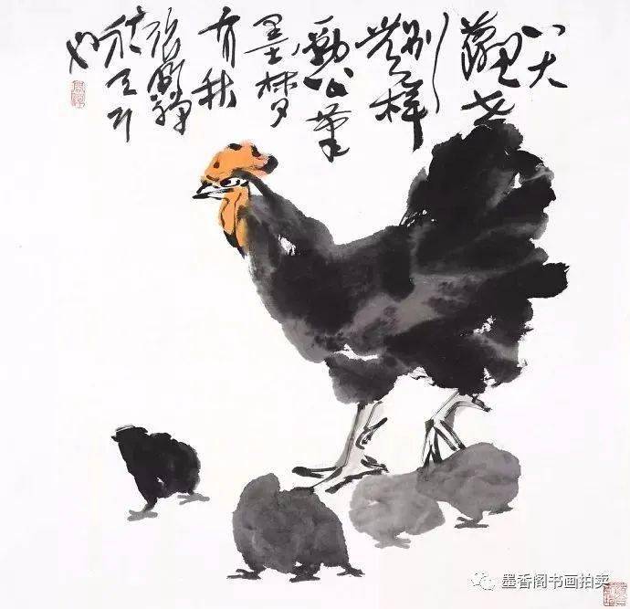 李苦禅画鸡,大气威猛!