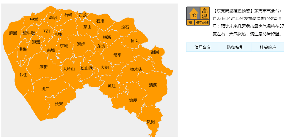 最高温38℃!东莞橙色高温预警生效,这27个镇区将大面积停电!