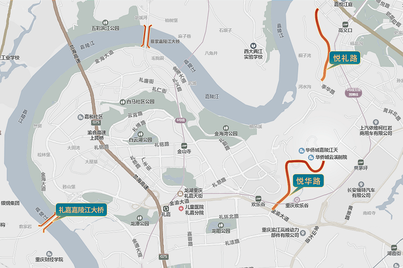 礼嘉片区交通网(央广网发 重庆华侨城供图)