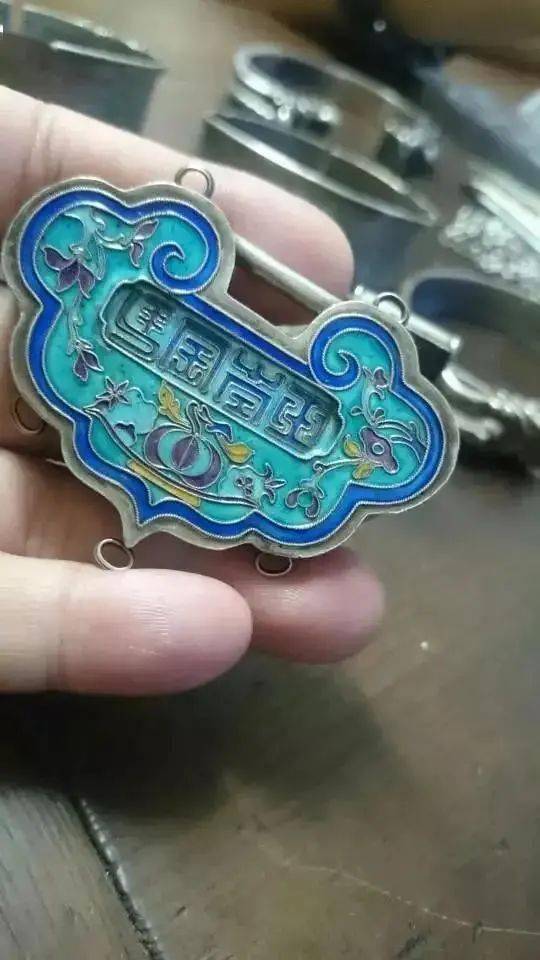 中国最好的"长命锁"之一,福建古代景泰蓝银锁