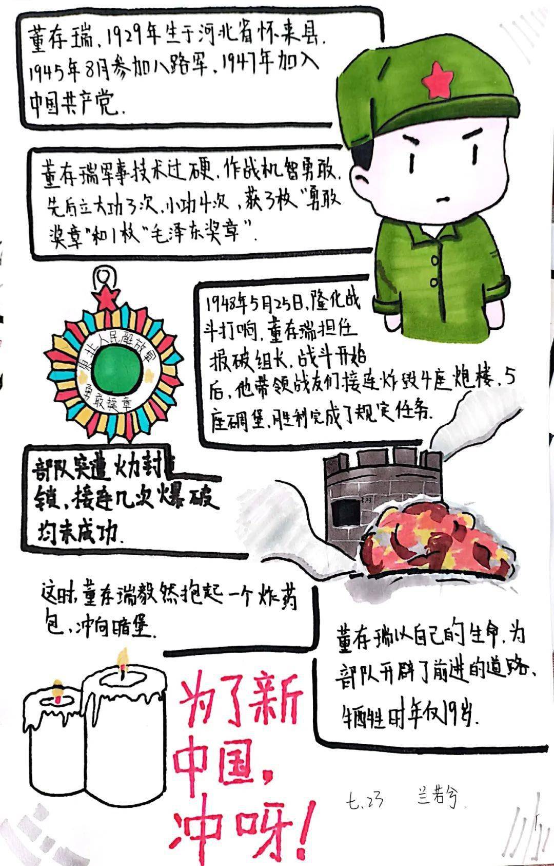 党建专栏学生手绘漫画说党史六