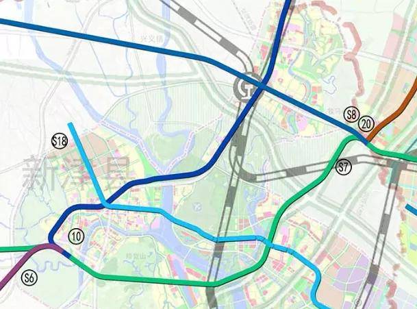 已通车线路:10号线在建线路:无规划线路:s6,s7,s8,s18高新南区已通车