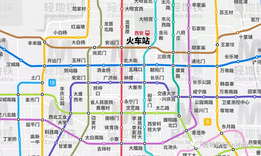 西安轨道交通远期规划线路图·2021年版