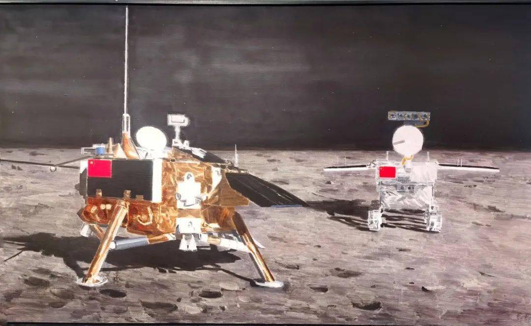 《探月》中间宽幅:嫦娥四号探测器和玉兔2号月球车