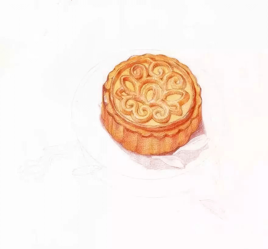 过中秋,吃月饼,再画过彩铅月饼!