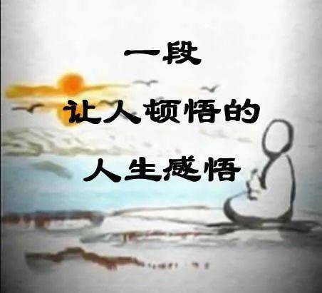 一段让人顿悟的人生感悟