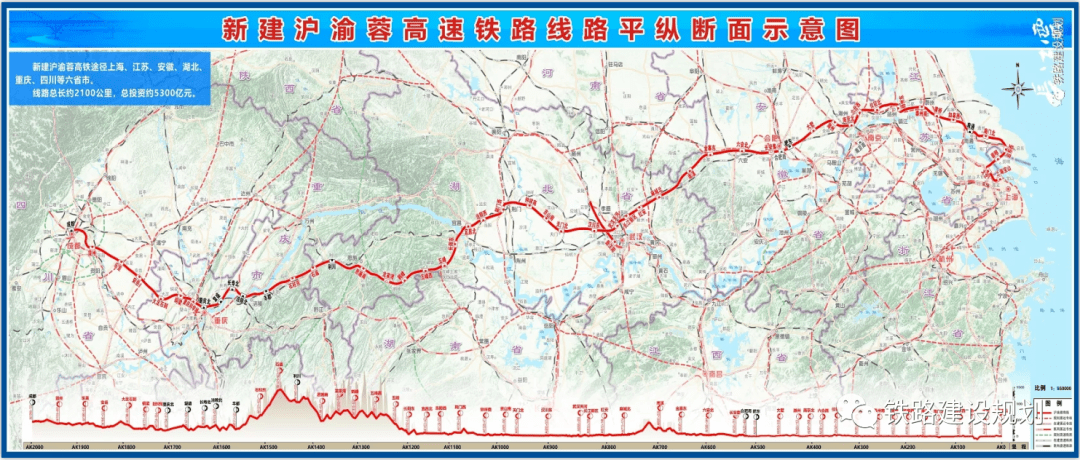 沪渝蓉高速铁路上海至合肥段(北沿江高铁)位于我国华东地区的上海市