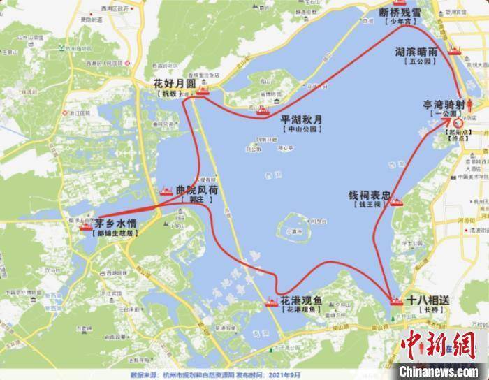 浙江杭州西湖首次推"环湖游线" 重现灵隐天竺上香水路