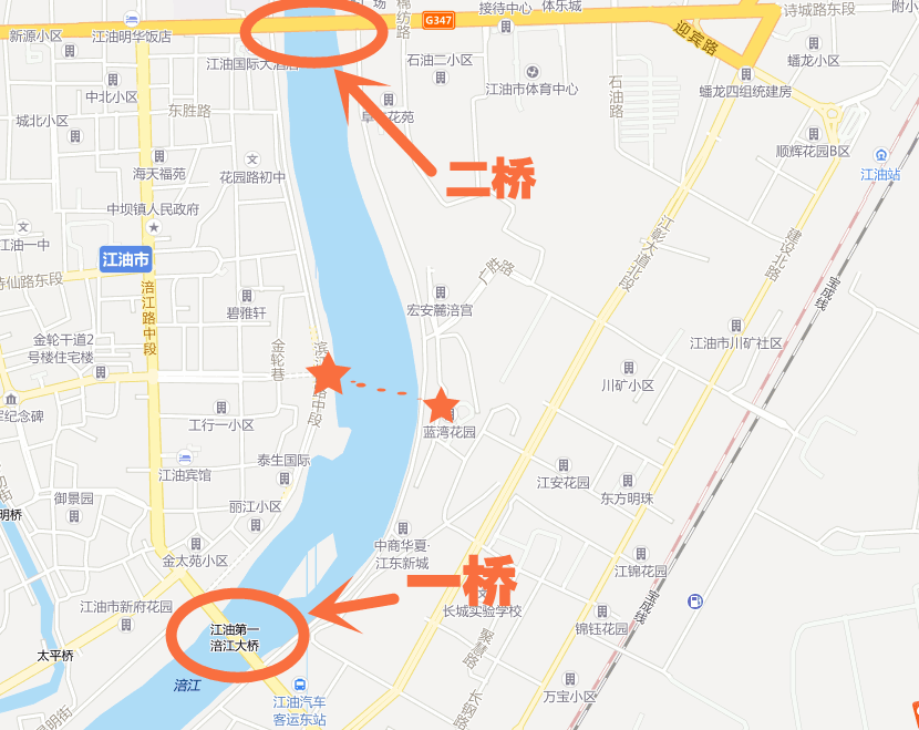 江油涪江一桥和二桥之间要修一座吊桥!_绵阳市