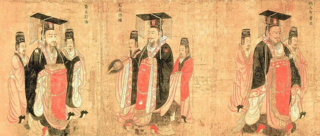 唐 阎立本《历代帝王图》局部 美国波士顿美术馆藏 右起分别为魏文帝