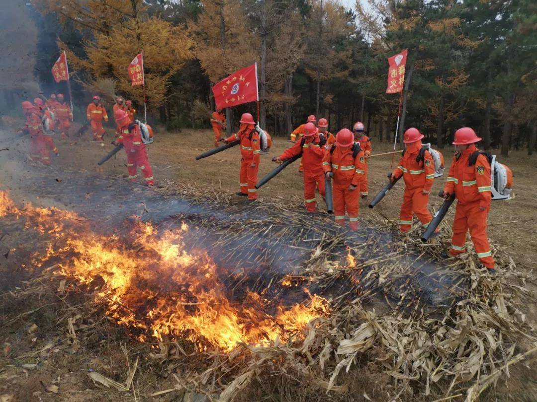 公主岭市开展2021年秋季森林防火演练_灭火机