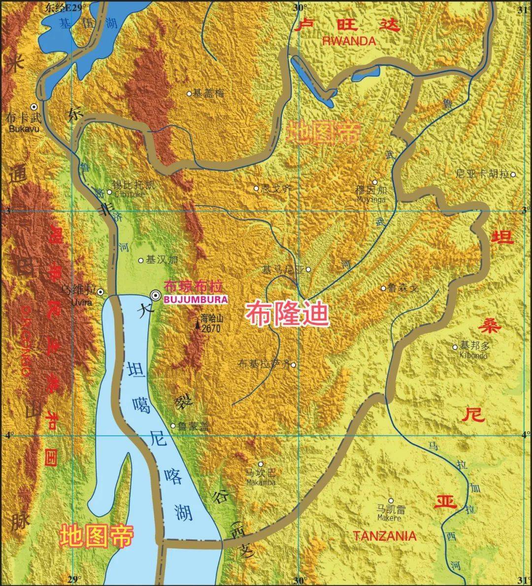 图-布隆迪地形图-刚果金地形图-加纳地形图-利比亚地形图-摩洛哥地形