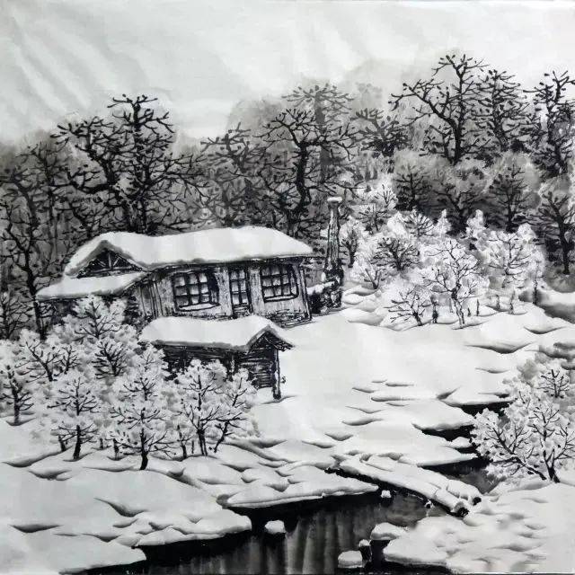 100幅山水雪景的画法一生受益的国画教程