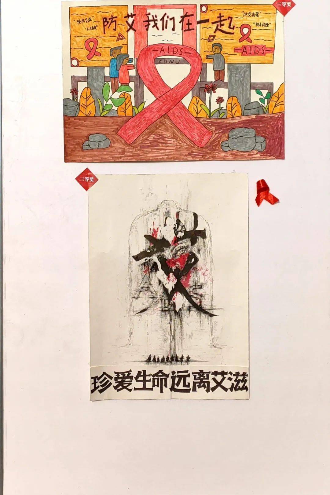 学校还组织了 防艾绘画,同伴讲师等比赛 以及爱心献血活动 旨在通过