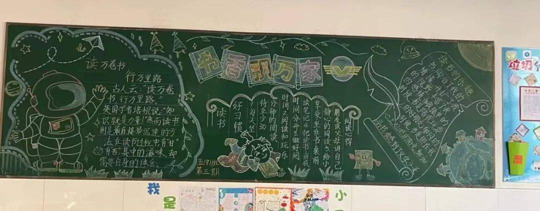 书香涵泳润泽心灵实验小学开展读书月黑板报评比活动