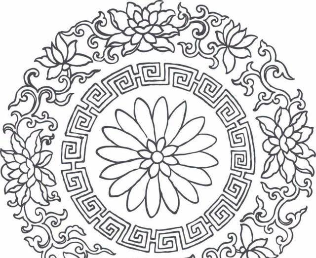 莲花纹古代寓意纹样.