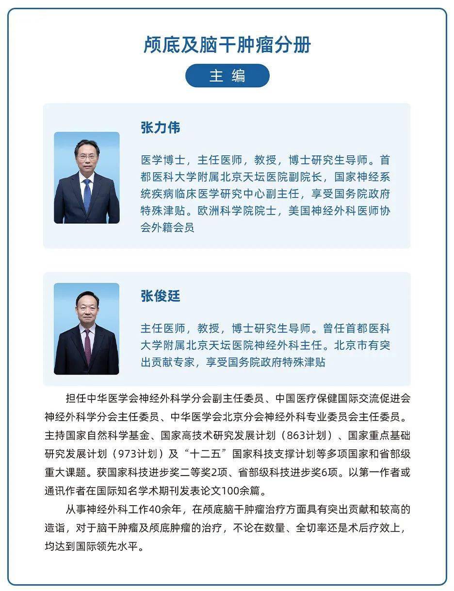 由张力伟教授,张俊廷教授领衔,展示了神经外科颅底及脑干肿瘤领域知名