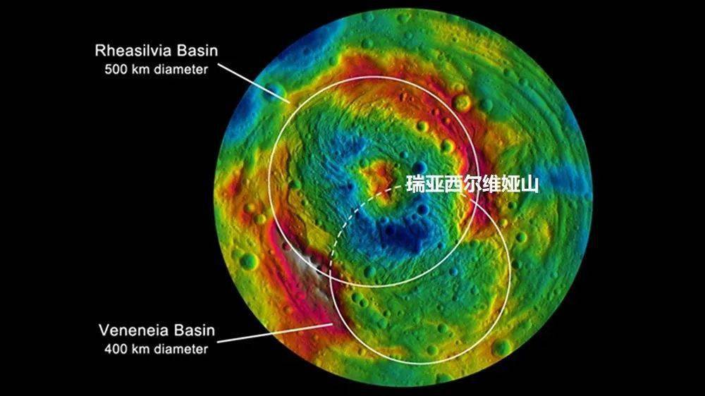 瑞亚西尔维娅山就位于灶神星的南半球,直径约为200公里,从一个环形