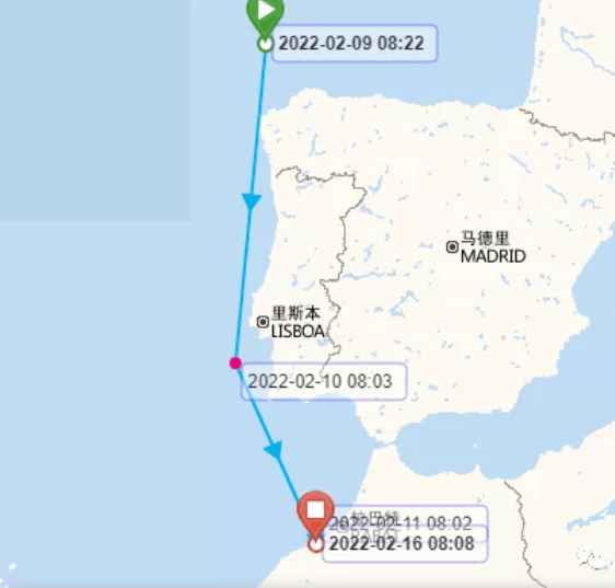 据悉,事故大概发生于 2 月 14 日,在摩洛哥的卡萨布兰卡港(具体以船